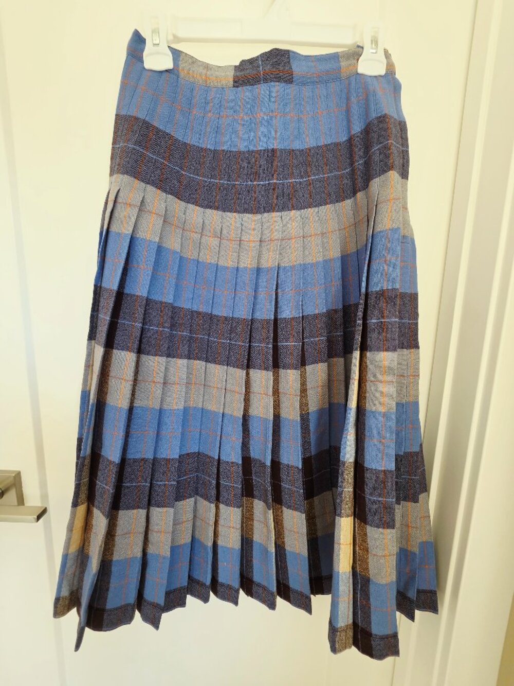 1950s reversible wool pleated midi skirt